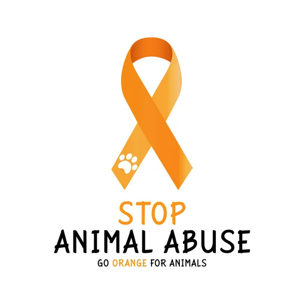 Vektorillustration Zum Thema Prävention Von Tierquälerei Monat April Orange Für — Stockvektor