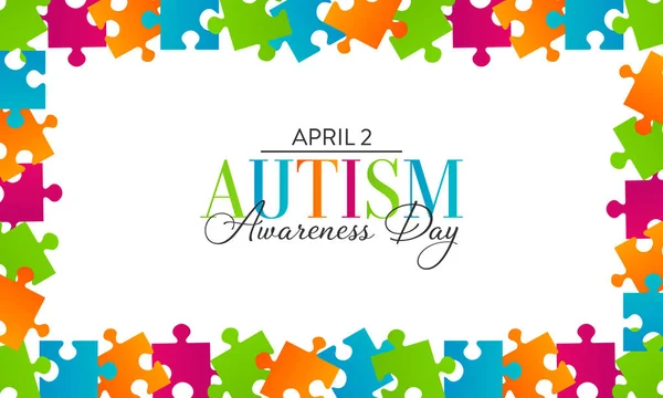 Vector Illustration Theme World Autism Awareness Day Observed April 2Nd — 스톡 벡터