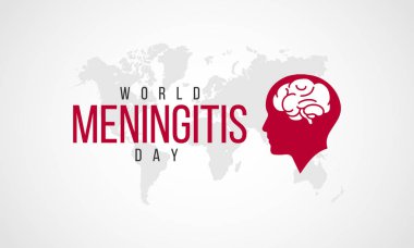 Dünya Menenjit Günü temalı vektör illüstrasyonu her yıl 24 Nisan 'da gözlemlenir.