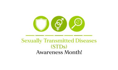 Nisan ayının cinsel yolla bulaşan hastalıklar veya enfeksiyon farkındalığı konulu vektör illüstrasyonu.