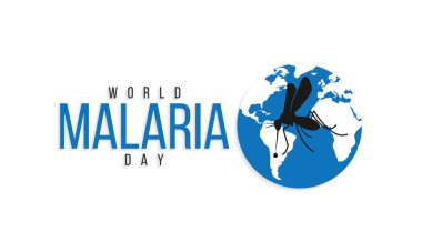 Dünya Sıtma Günü teması üzerine vektör illüstrasyonu her yıl 25 Nisan 'da gözlemlenir.