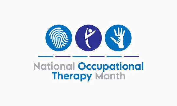 Vector Illustration Theme National Occupational Therapy Month April — Stock Vector