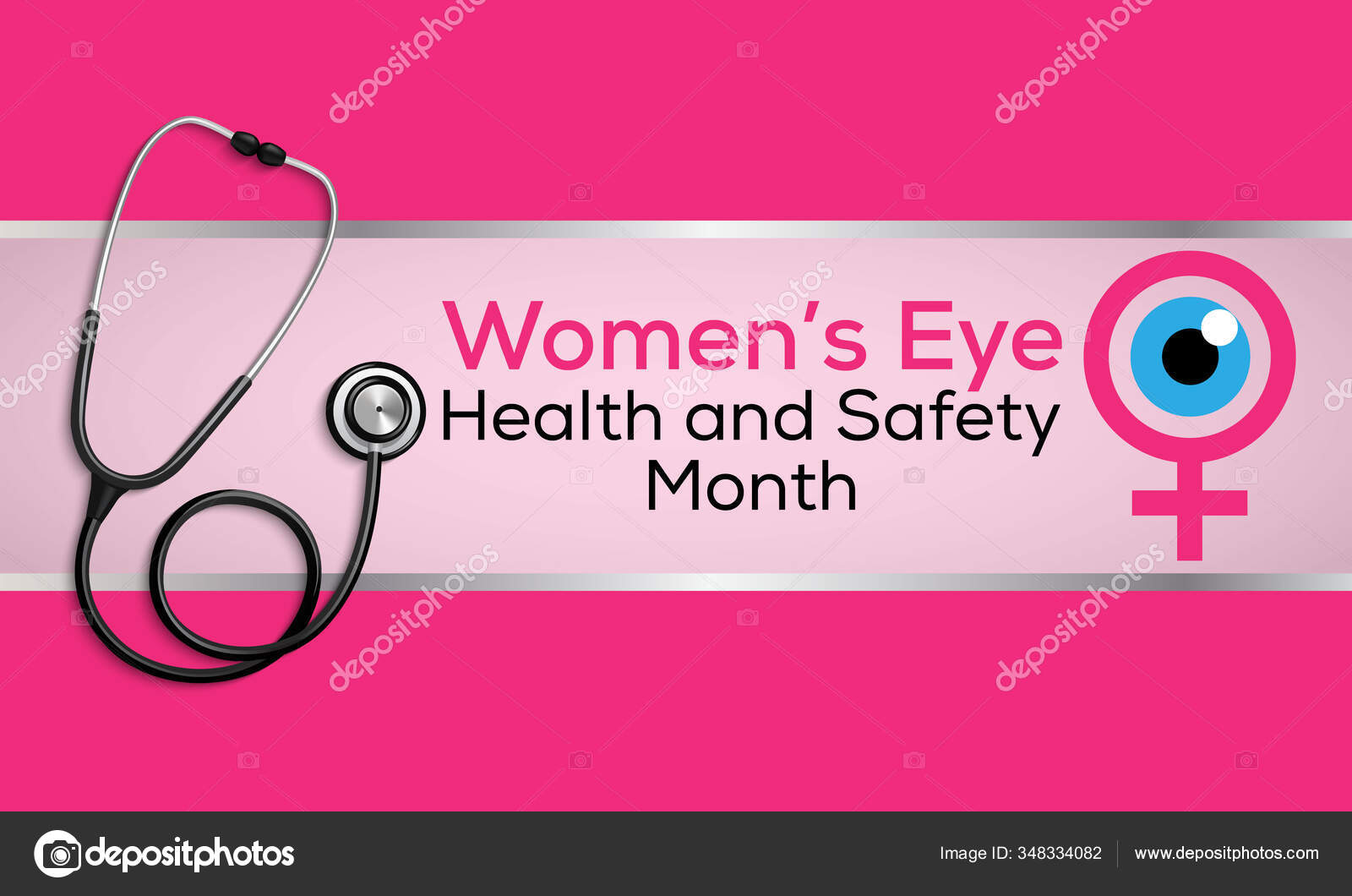 Vector Illustration Theme Women's Eye Health Safety Month April Stock