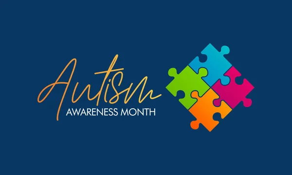 Vector Illustration Theme National Autism Awareness Month April — Stock Vector