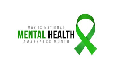 Mayıs ayının Ulusal Ruh Sağlığı Bilinci teması üzerine vektör illüstrasyon.