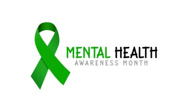 Mayıs ayının Ulusal Ruh Sağlığı Bilinci teması üzerine vektör illüstrasyon.