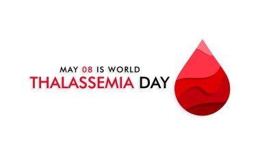 Thalassemia Günü teması üzerine vektör illüstrasyonu her yıl 8 Mayıs 'ta gözlemlenir. Thalassemias düşük hemoglobin üretimiyle karakterize kan bozukluklarıdır.