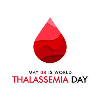 Thalassemia Günü teması üzerine vektör illüstrasyonu her yıl 8 Mayıs 'ta gözlemlenir. Thalassemias düşük hemoglobin üretimiyle karakterize kan bozukluklarıdır.