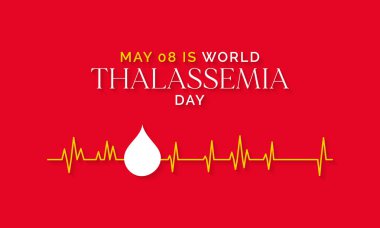 Thalassemia Günü teması üzerine vektör illüstrasyonu her yıl 8 Mayıs 'ta gözlemlenir. Thalassemias düşük hemoglobin üretimiyle karakterize kan bozukluklarıdır.
