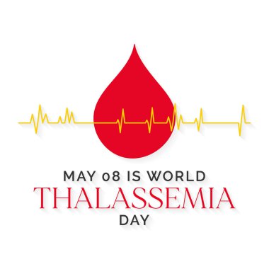 Thalassemia Günü teması üzerine vektör illüstrasyonu her yıl 8 Mayıs 'ta gözlemlenir. Thalassemias düşük hemoglobin üretimiyle karakterize kan bozukluklarıdır.