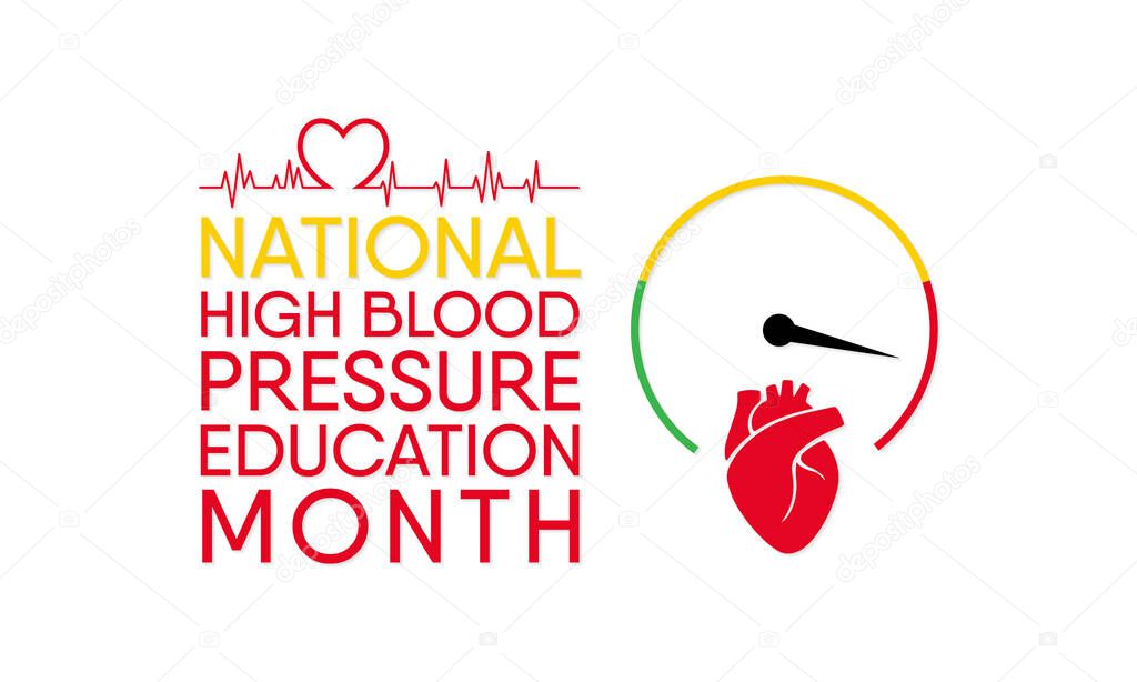 Vector illustration on the theme of National High Blood Pressure education and awareness month of May.