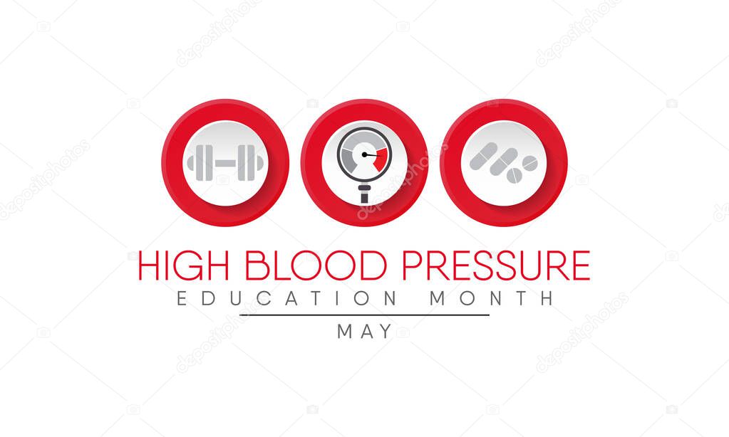 Vector illustration on the theme of National High Blood Pressure education and awareness month of May.