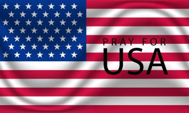ABD bayrağı, Vektör illüstrasyonu üzerine ABD için dua yazıldı