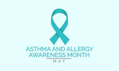 Mayıs ayının Astım ve Alerji Farkındalığı temasına ilişkin vektör illüstrasyonu.