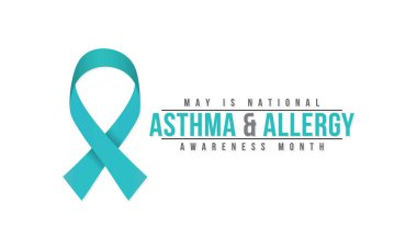 Mayıs ayının Astım ve Alerji Farkındalığı temasına ilişkin vektör illüstrasyonu.