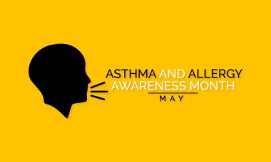 Mayıs ayının Astım ve Alerji Farkındalığı temasına ilişkin vektör illüstrasyonu.