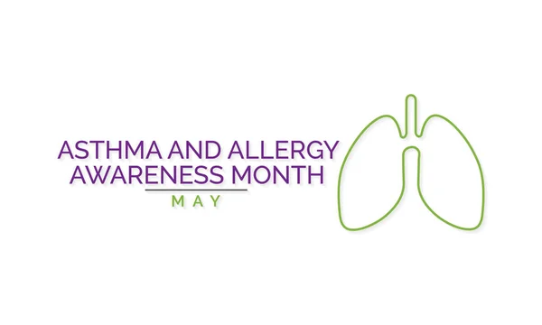 Vektorillusztráció Asztma Allergia Tudatosság Májusi Hónapjának Témájában — Stock Vector