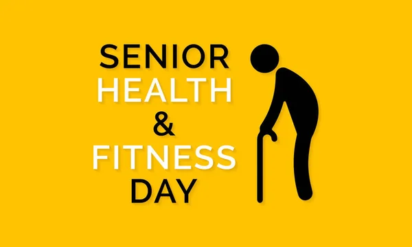 Ulusal Yaşlılar Sağlık Spor Günü Teması Üzerine Vektör Illüstrasyon Her — Stok Vektör