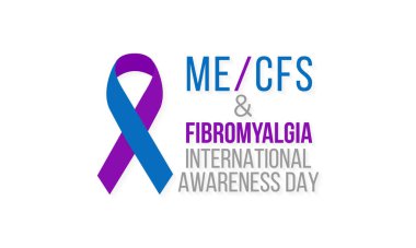 Her yıl 12 Mayıs 'ta Uluslararası Adli Tıp, CFS ve Fibromiyalji Farkındalık Günü teması üzerine vektör illüstrasyonu.