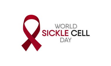 Dünya Orak Hücre Günü teması üzerine vektör illüstrasyonu her yıl 19 Haziran 'da dünya çapında gözlemlenmiştir..