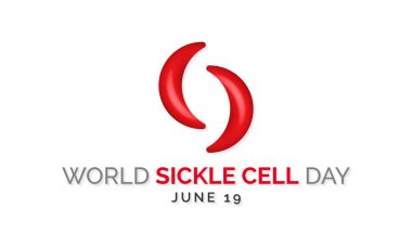 Dünya Orak Hücre Günü teması üzerine vektör illüstrasyonu her yıl 19 Haziran 'da dünya çapında gözlemlenmiştir..