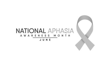 Ulusal Afazi Farkındalık Ayı temasına ilişkin vektör illüstrasyonu her yıl Haziran ayında gözlemlenir.