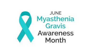 Her yıl Haziran ayında gözlemlenen Myasthenia Gravis farkındalık ayı konulu vektör illüstrasyonu.