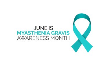 Her yıl Haziran ayında gözlemlenen Myasthenia Gravis farkındalık ayı konulu vektör illüstrasyonu.