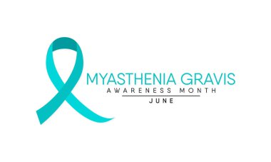 Her yıl Haziran ayında gözlemlenen Myasthenia Gravis farkındalık ayı konulu vektör illüstrasyonu.