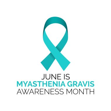 Her yıl Haziran ayında gözlemlenen Myasthenia Gravis farkındalık ayı konulu vektör illüstrasyonu.