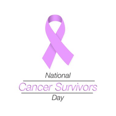 Ulusal Kanser Kurtulanlar Günü konulu vektör illüstrasyonu her yıl Haziran 'ın ilk pazar günü gözlemleniyor.