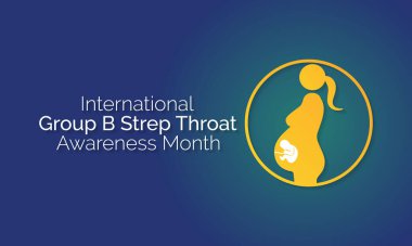 Uluslararası Grup B streptokok boğaz farkındalığı temasına ilişkin vektör illüstrasyon her yıl Temmuz ayında dünya çapında gözlemlenmiştir.