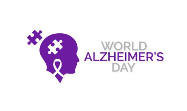 Dünya Alzheimer Günü teması üzerine vektör illüstrasyonu her yıl 21 Eylül 'de tüm dünyada gözlemlenmiştir..