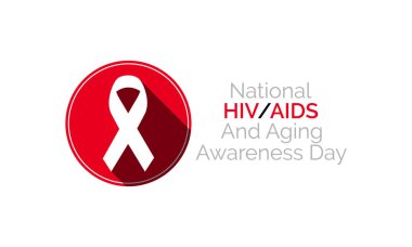 Ulusal HIV AIDS ve Yaşlanma Bilinci Günü konulu vektör illüstrasyon her yıl 18 Eylül 'de gözlemlenmektedir.