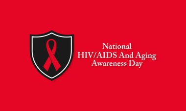 Ulusal HIV AIDS ve Yaşlanma Bilinci Günü konulu vektör illüstrasyon her yıl 18 Eylül 'de gözlemlenmektedir.