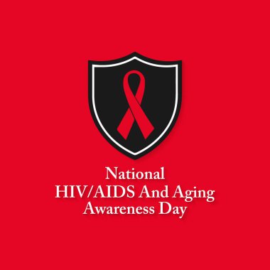 Ulusal HIV AIDS ve Yaşlanma Bilinci Günü konulu vektör illüstrasyon her yıl 18 Eylül 'de gözlemlenmektedir.