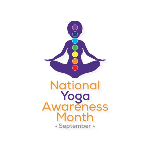 Vector Illustration Theme National Yoga Awareness Month Observed Each Year — Stock Vector