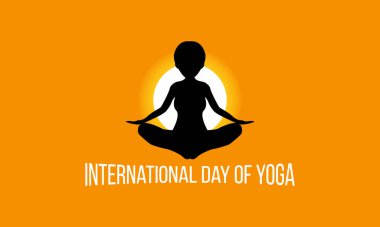 Uluslararası Yoga Günü temasına ilişkin vektör illüstrasyon, her yıl 21 Haziran 'da tüm dünyada gözlemlendi. Yoga, Hindistan kökenli fiziksel, zihinsel ve ruhsal bir uygulamadır.
