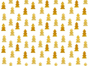 Altın desenli Noel ağacı, kusursuz vektör deseni