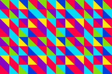 Üçgenlerin geometrik mozaiği, markalaşma, tekstil ve çocuk tasarımı için baskı