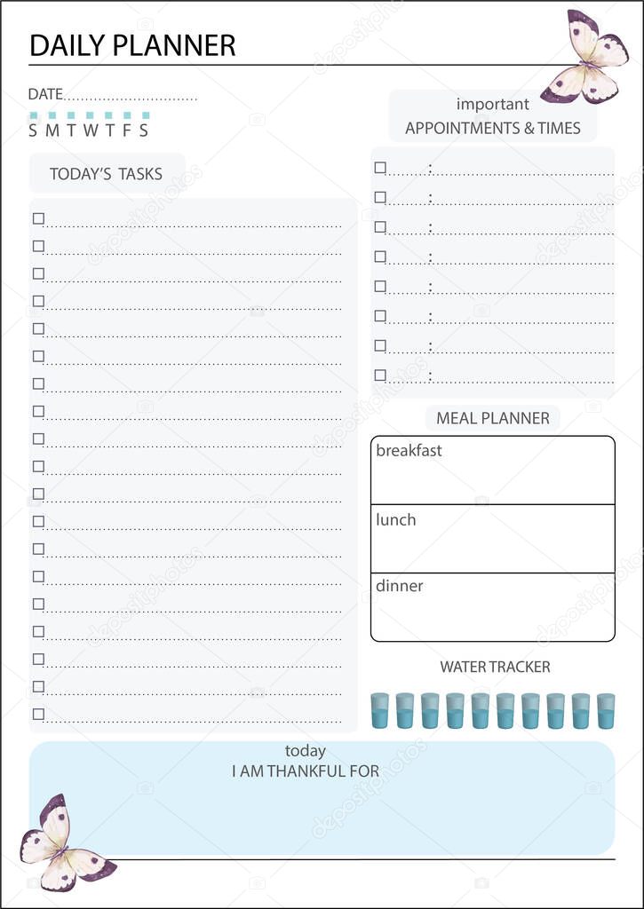 High resolution printable daily planner vector design