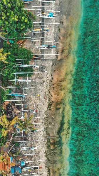 Vedere Aeriană Crystal Bay Nusa Penida Paradisul Indonezian — Fotografie de stoc gratuită