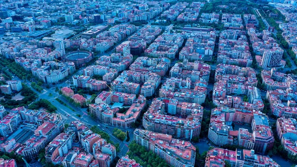 Spanya Barselona Nın Havadan Sokak Manzarası — Ücretsiz Stok Fotoğraf
