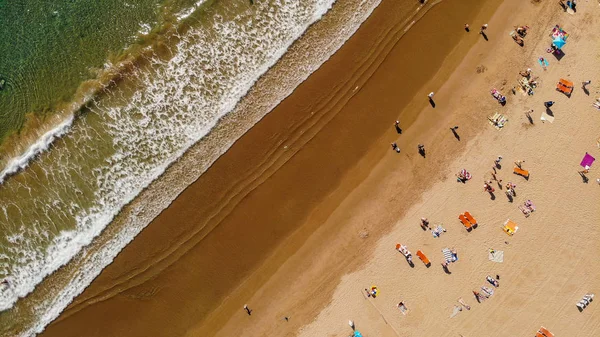 Geweldig Uitzicht Vanuit Lucht Het Zandstrand — Gratis stockfoto