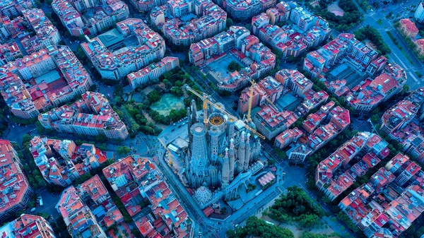 Aerial View Sagrada Familia Barcelona Spain Royalty Free Stock Photos