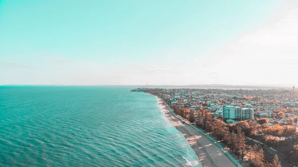 Oraș Coastă Vedere Aeriană — Fotografie de stoc gratuită