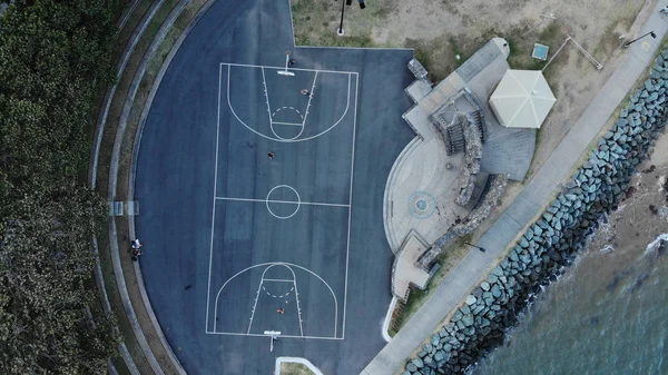 Basketbol Sahasının Havadan Görünüşü Redcliffe Brisbane Avustralya — Ücretsiz Stok Fotoğraf