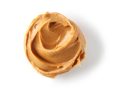 Fıstık ezmesi beyaz zemin üzerine