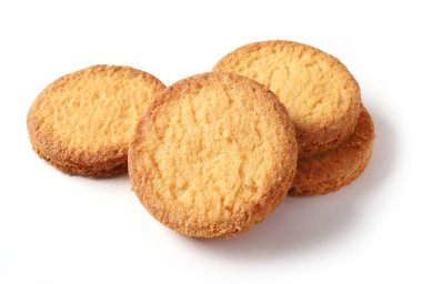 Beyaz arkaplanda tereyağlı kurabiye