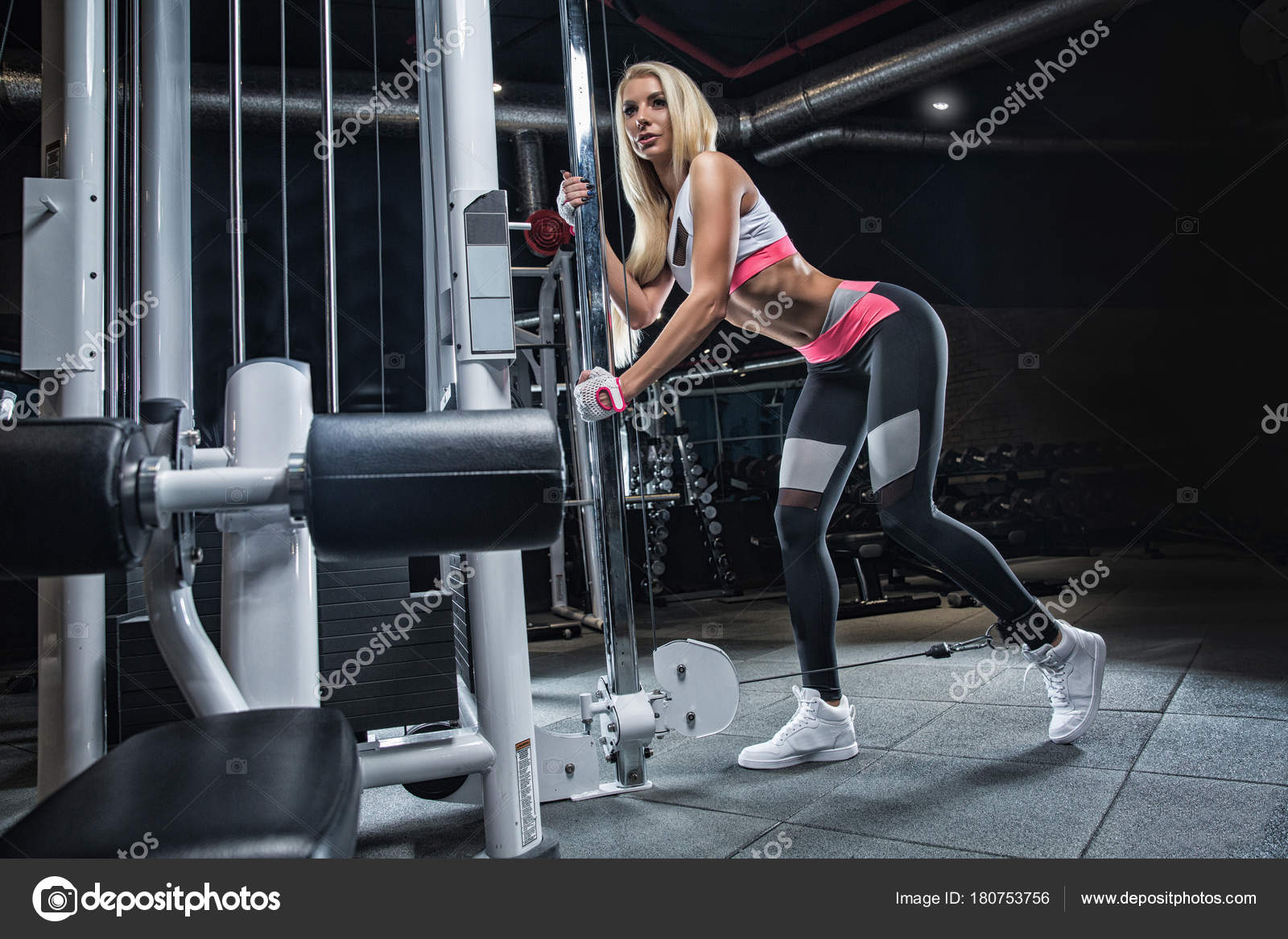 Exercise equipment that actually works. A pretty young blonde